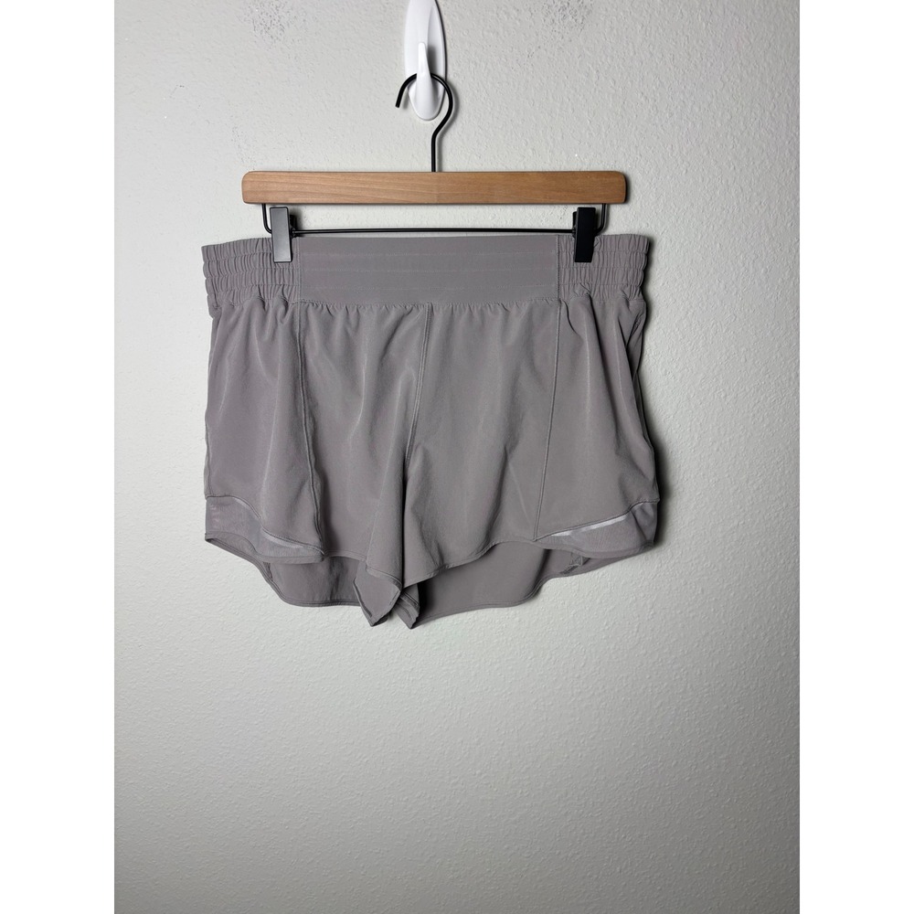 Lululemon Hotty Hot High-Rise Lined Short 4" Mauve Grey Size 14 LW7DCNS